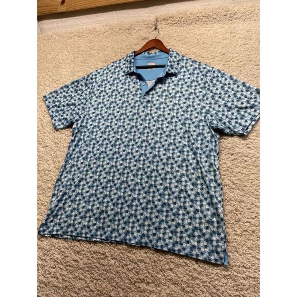 Callaway Opti Dry Flamingo Palm Leaves Polo Shirt Sleeve Shirt Men's 2XL XXL EUC